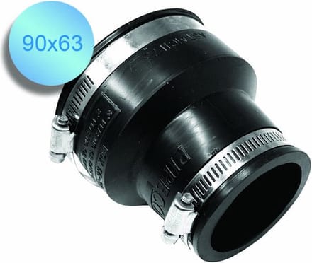 Aquaking Pipeconx Rubberen Verloop 90 x 63 mm - Rubber - PVC - Koppeling