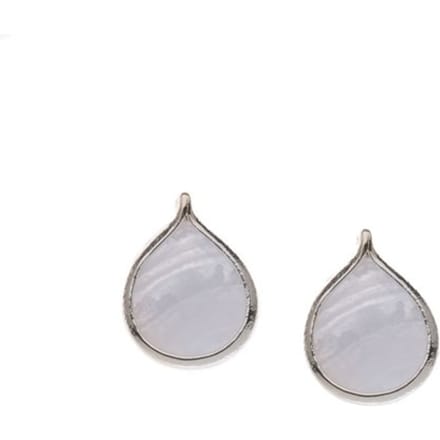 Orelia oorbellen met licht blauwe steen zilverkleurig