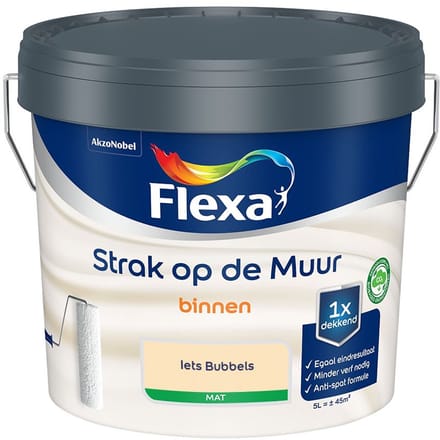 Flexa - Strak Op De Muur Binnen Mat - Iets Bubbels - Mengverf - 5 L