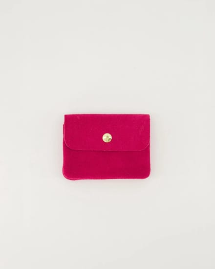 portemonneetje- leer /suède -fuchsia- geld en pasje