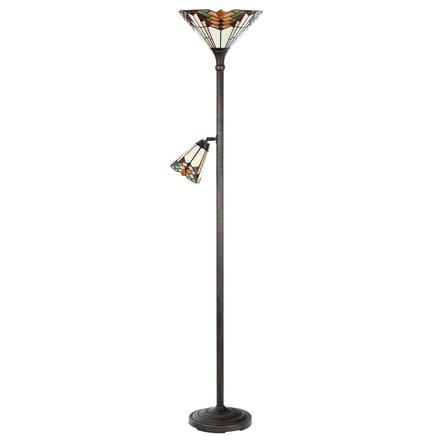Lumilamp Tiffany Vloerlamp Ø 30x178 cm Beige Rood Metaal