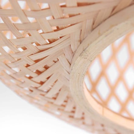 Plafondlamp Maze 3128BE - Beige bamboe lamp met diameter 40 cm en hoogte 16,5 cm - Anne Light Home