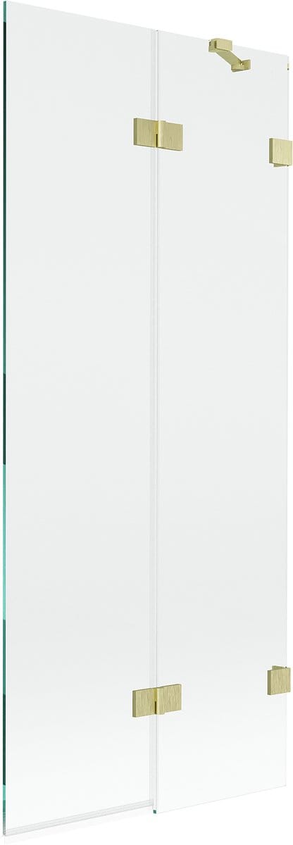 Mexen Lunar badscherm 2-delig rechts 80 x 150 , transparant, goud geborsteld - 897-080-100-55-00-P