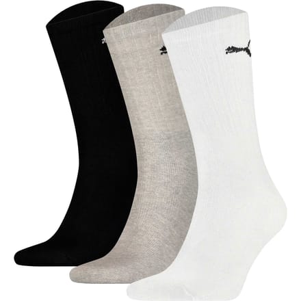 Puma sokken hoog wit-zwart-grijs 3-pack-35-38