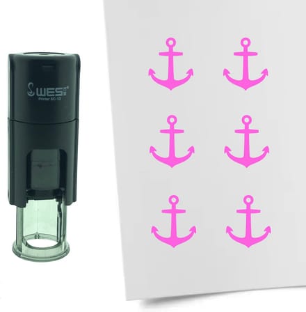 CombiCraft Stempel Anker 10mm rond - roze inkt