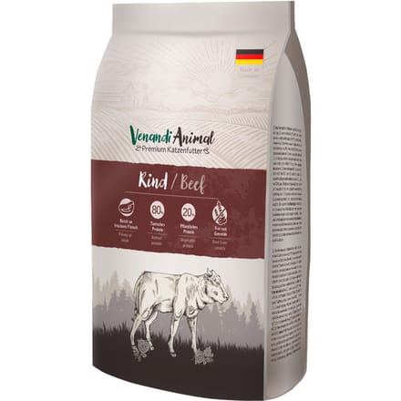 3x1,5kg Venandi Animal Rundvlees Kattenvoer droog
