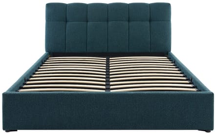 Vente-unique Bed met opbergruimte stof groenblauw 160 x 200 cm