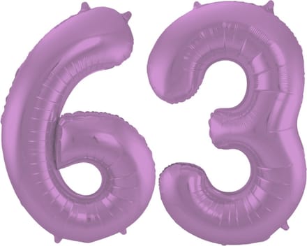 Folieballon 63 jaar metallic paars 86cm