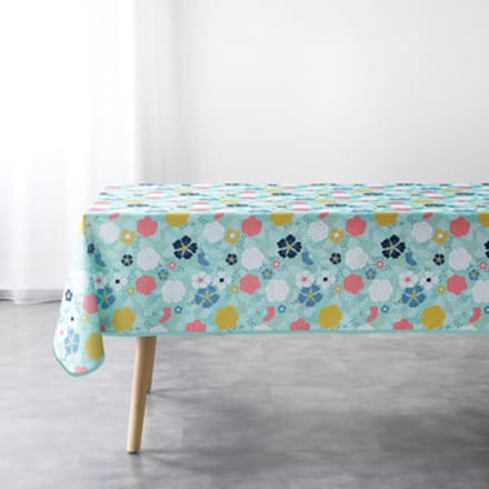 Tafelkleed Douceur d intérieur NAPPE RECTANGLE 150 x 240 CM POLYESTER IMPRIME LILY MENTHE