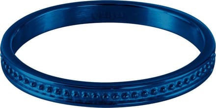 Quiges Stapelring Dames - Vulring Bolletje - RVS Blauw - Maat 20 - Hoogte 2mm