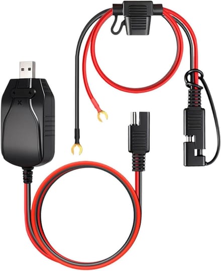 Acculader Motorfiets - Intelligente Lader - Voertuigen Opladen - Draagbaar Met USB - 12V - Zwart