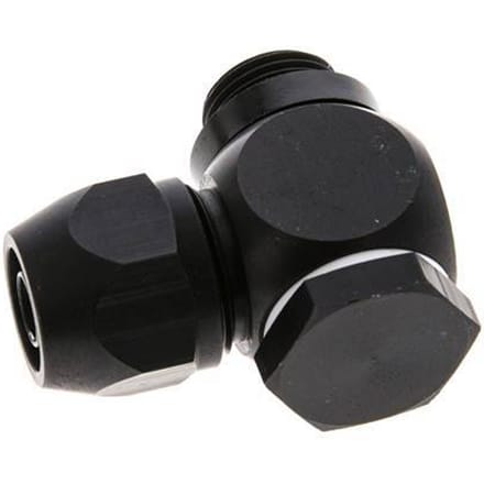 12x9mm & G3/8'' Aluminium L-Vorm Knelfitting Buitendraad 10bar Kunststof en Polyamide