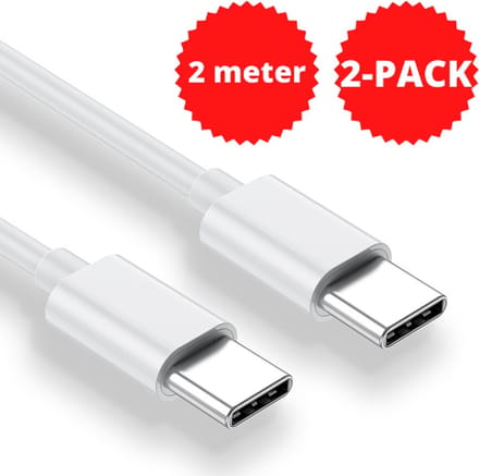 DutchOne USB C kabel 2 Meter 85W - USB C naar USB C - USB-C kabels - USB C kabel naar USB C - Oplaadkabel USB C - USBC kabel - Universeel - 2-PACK