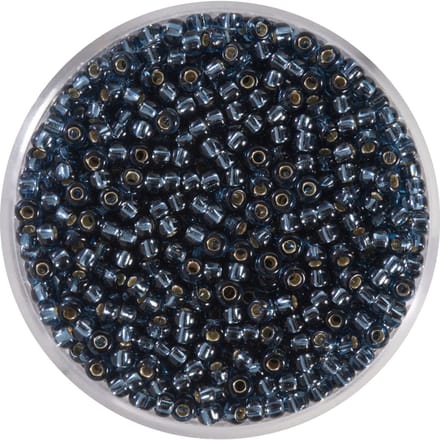 9660-814 Jap. Miyukirocailles - 2,2mm - silverlined black diamond - 12 gram