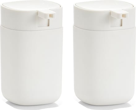 Zeller Zeeppompje/dispenser - 2x - kunststof - wit - 12 cm - modern