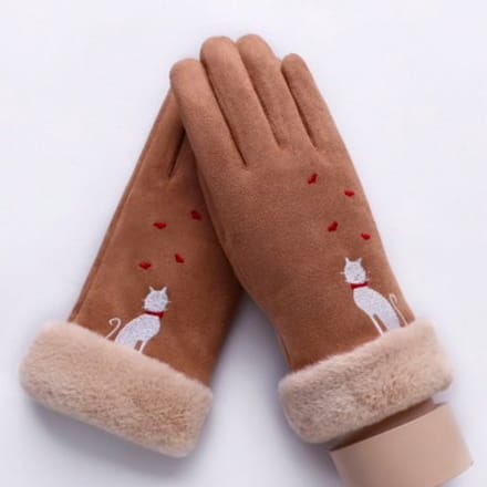 Hidzo Dames Handschoenen Bruin Maat S/M