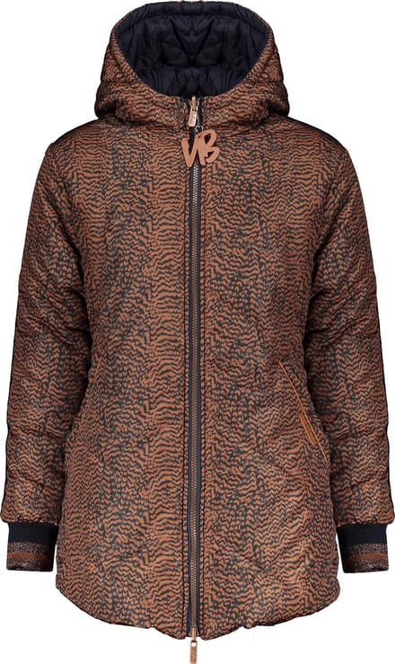 Nobell' Meisjes Reversible winterjas - Leather Brown - Maat 110/116