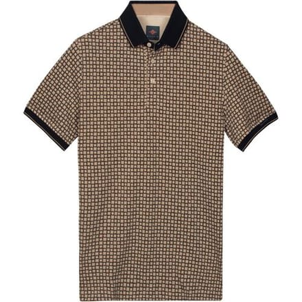 Baileys Polo Two-Tone Piqué Rotated Squares Fantasy Pattern Zand / male