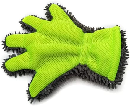 Autowashandschoen - Microvezel reiniger - Auto poetsen - 5 vinger ontwerp - 30 x 26.5 cm - Grijs