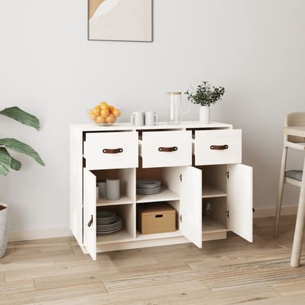 vidaXL - Dressoir - 100x40x75 - cm - massief - grenenhout - wit