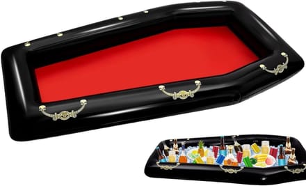 Opblaasbare koeler - Drijvende drankhouder - Feestelijke drankkoeling - Unieke doodshoofd vorm - 135 x 80 cm - Multicolor