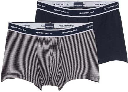 Tom Tailor - Korte boxershorts in een set van 2 - Maat S/4 - blue-middle-stripes