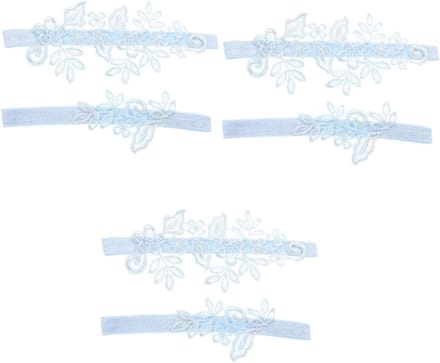 Kousenband Sets - Bruiloft Kant - Bruids Accessoire - Elastisch Ontwerp - 3 Sets - Hemelsblauw