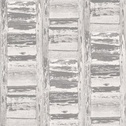 Homestyle - Behangpapier - Oude Balken - Behang - Lichtgrijs - 0,53 x 10 M.