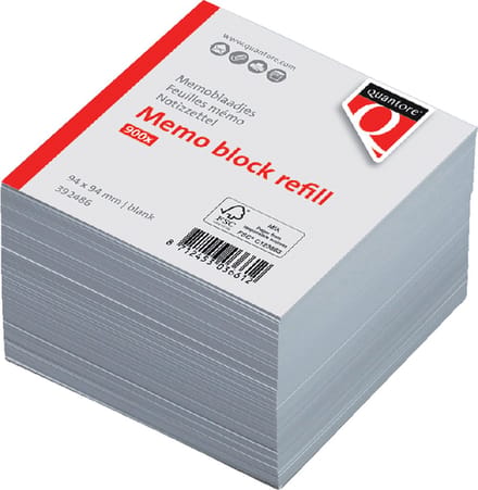 Notizblätter Quantore Loseblatt 94x94x90mm 900 Blatt