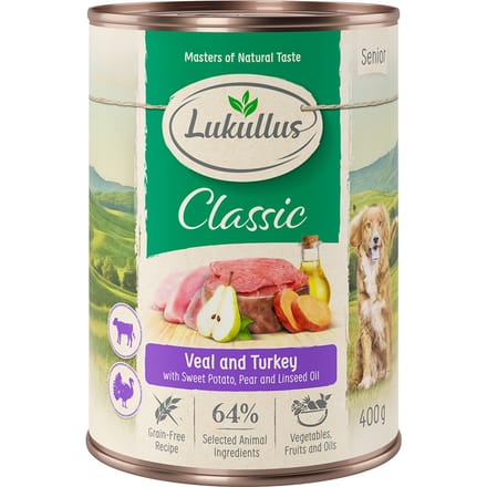 Lukullus Natuurkost Senior Hondenvoer 6 x 400 g