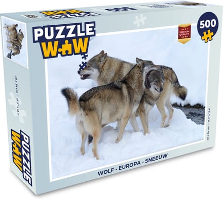 Puzzel Wolf - Europa - Sneeuw - Legpuzzel - Puzzel 500 stukjes