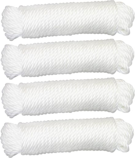 AMIG paracord touw - 4x - 15 meter - D5mm - 110kg - polypropyleen - wit