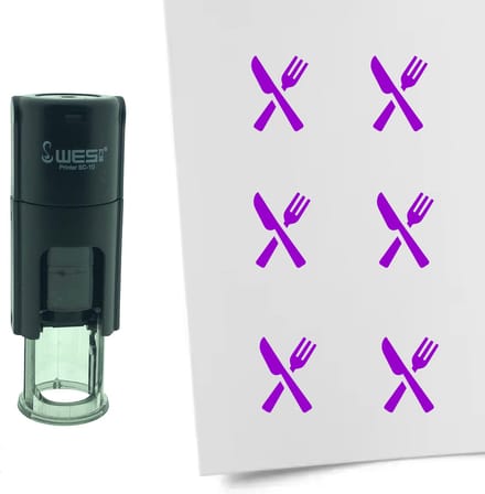 CombiCraft Stempel Bestek 10mm rond - paarse inkt