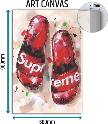 Flipflops canvas schilderij 60x90 cm