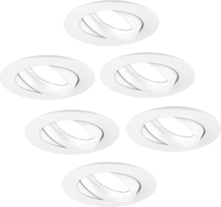 Ledvion - 6X LED Inbouwspot Rio - Wit - Dimbaar - 3W - 6500K - Ø85 mm
