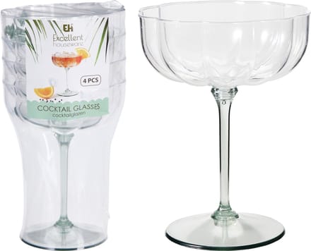 Cocktailglazen - kunststof -cocktailglas - per set van 4