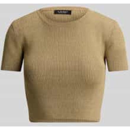 slim fit kort T-shirt van glanzende viscosemix