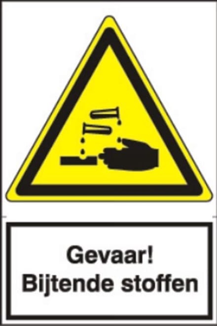 Artelli Sticker Gevaar! bijtende stoffen (Prijs per stuk)