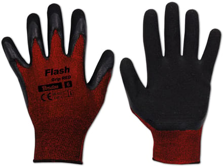 Bradas werkhandschoen Flash Grip RED zwart/rood XL