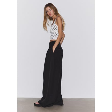 Stradivarius Geklede wide-leg broek met plooien  Zwart 32