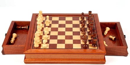 Schaakspel Hout - Schaakbord Set - Strategisch Spel - Magnetisch Bord - 31cm - Natuurlijk