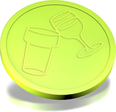 CombiCraft Reliëfmunten bier en wijn lime groen - 250 stuks