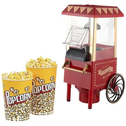 Machine À Pop-Corn - A357 - Électrique 1200W Rétro - Collations Saines et Rapides