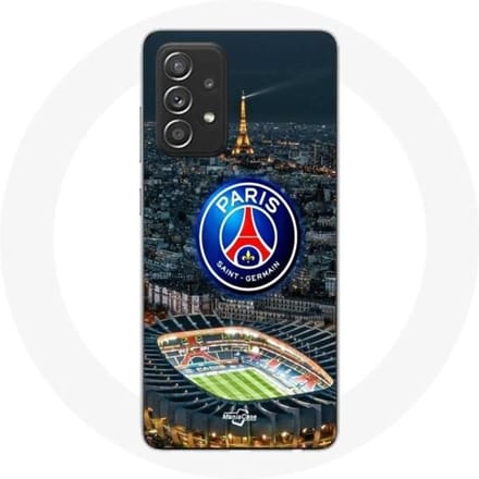 Coque - maniacase - Samsung Galaxy A52 - Noir - Souple - PSG Logo Tour Eiffel noir