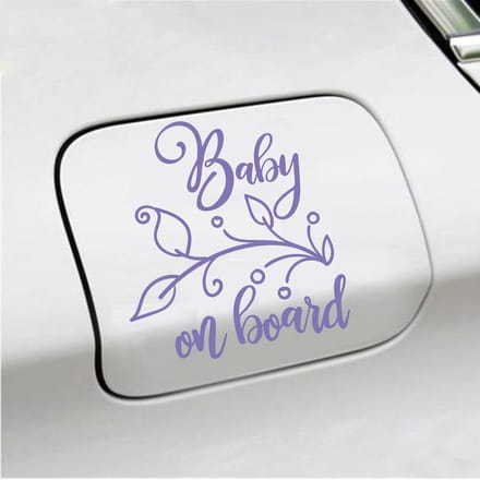 Bumpersticker - Baby On Board - 12,7 X 11,7 - Paars