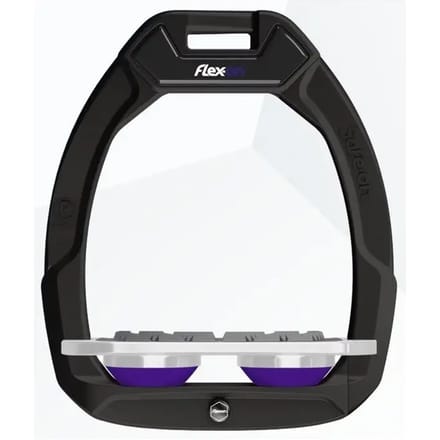 Veiligheidsbeugels Paardrijden Plat Grip Zwart/Grijs/Paarse Flex-On Safe-On