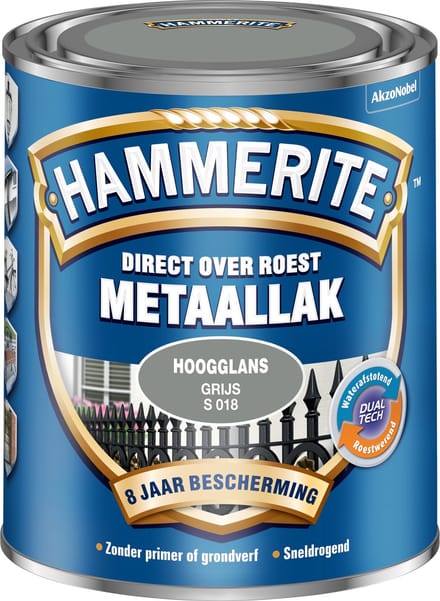 Hammerite - Metaallak Hoogglans - Grijs - 750 Ml