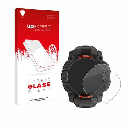 upscreen - Screenprotector voor Garmin Instinct 3 Solar (50 mm) - Folie Beschermfolie Beschermglas transparant