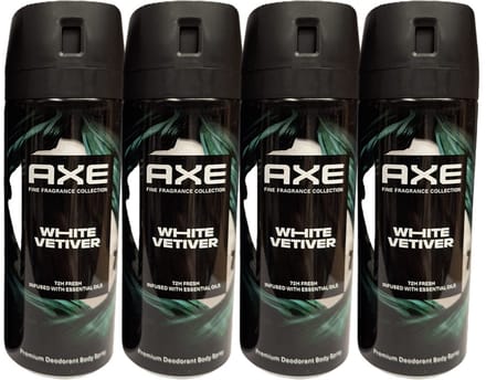 AXE - Premium Deodorant Bodyspray - Fine Fragrance Collection - White Vetiver - 4 x 150 ml
