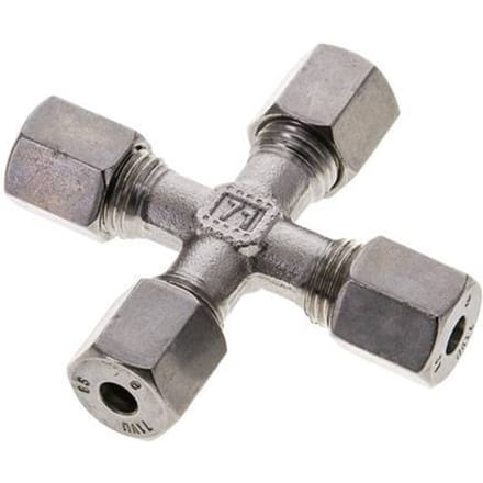 6S RVS Kruissok Snijring 630 Bar DIN 2353 - FL4X-C-S-06-S